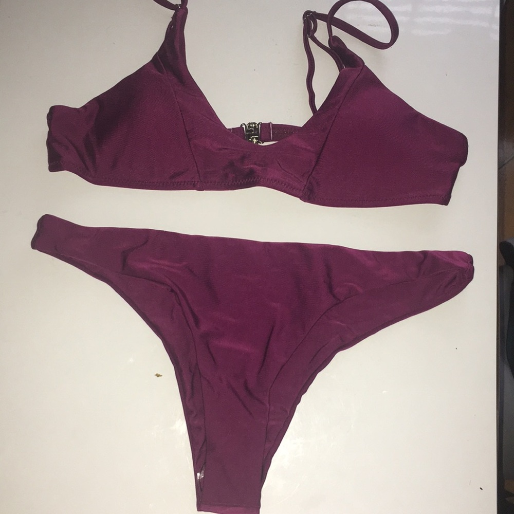 Wine colored bathing suit
